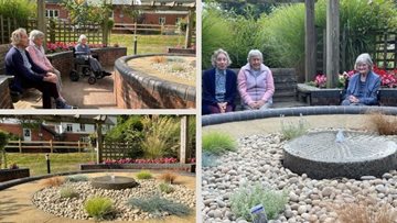 Grand opening of new water feature at Honiton care home